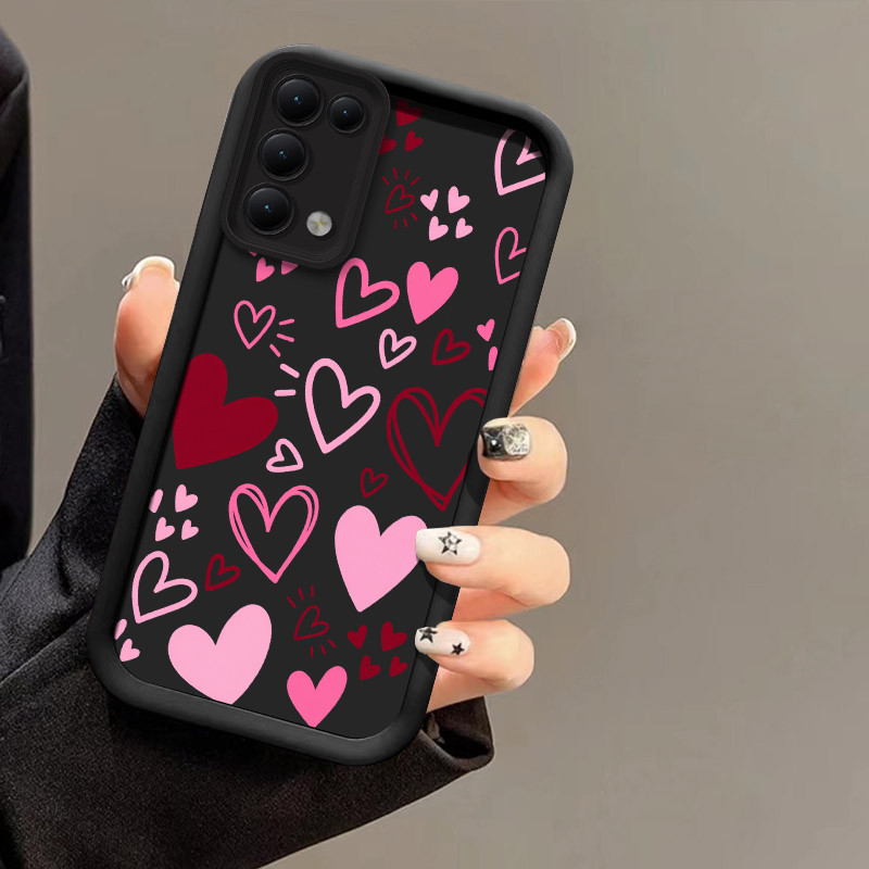 Phone Cases Oppo - Pink Red Hearts Phone Case For