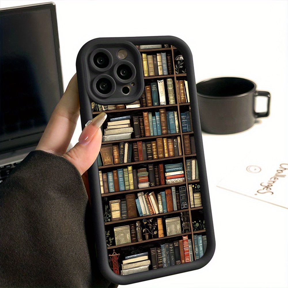 Phone Cases For Iphone 15 - Book Shelf Creative Pattern Phone Case