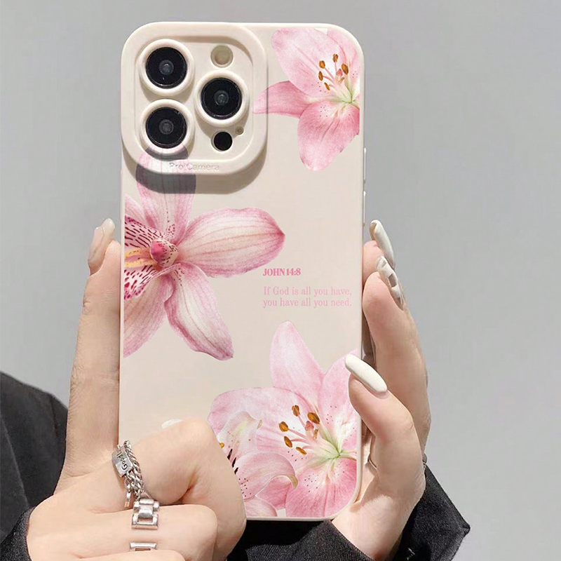 Phone Cases For Samsung S21 5G - Blue Floral Painted Silicone Case For