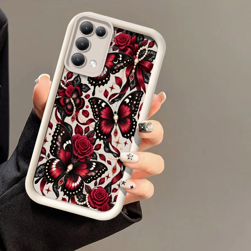 Phone Cases Oppo - Flower Butterfly Print Phone Case For