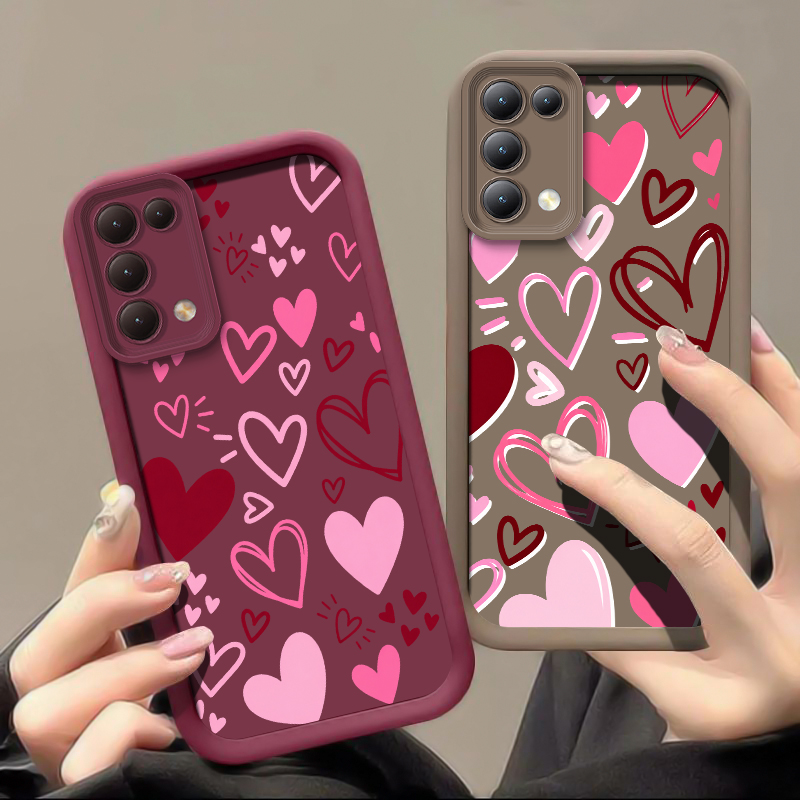 Pink Red Hearts Phone Case For - Phone Cases Oppo ulasan dan harga