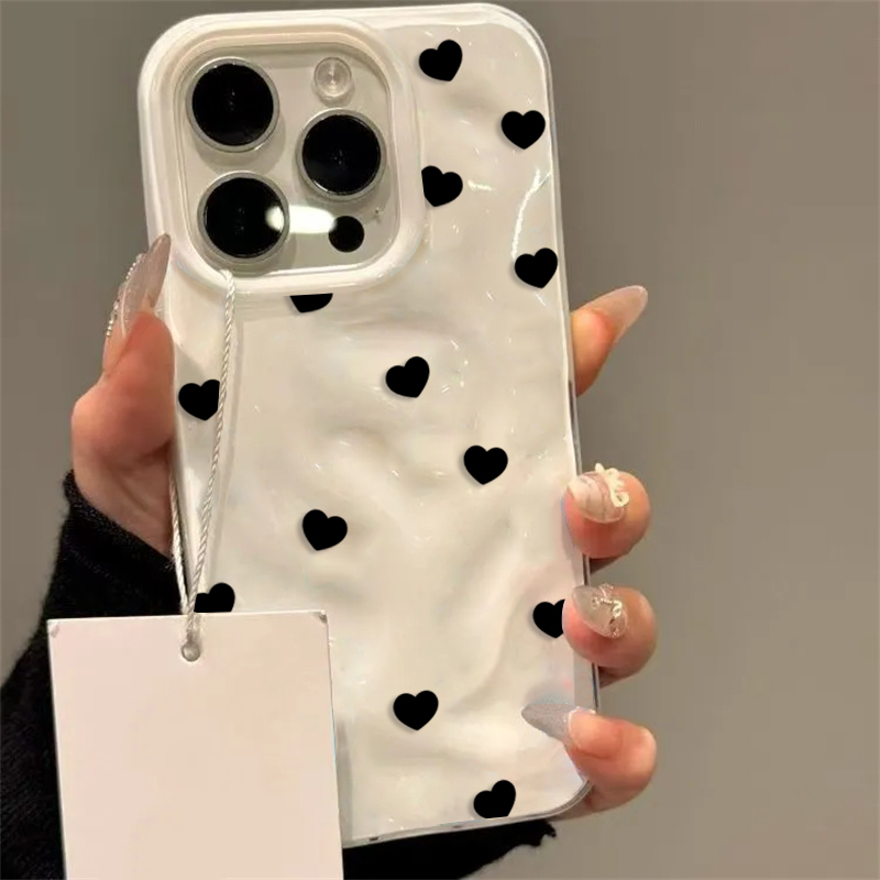 Aesthetic Cute Black Heart Sho - Phone Cases Cute Iphone 14 ulasan dan harga