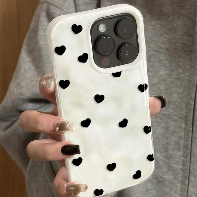 Aesthetic Cute Black Heart Sho - Phone Cases Cute Iphone 14 ulasan dan harga