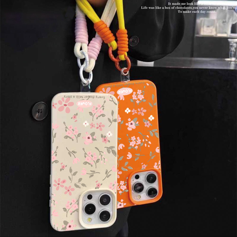 Matte Floral Strap Rope Phone  - Phone Cases Leather ulasan dan harga