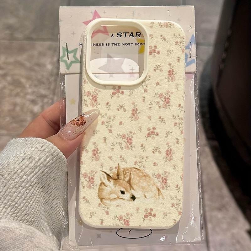 Cute Deer Full Floral Pattern  - Phone Cases Cute Iphone 14 ulasan dan harga