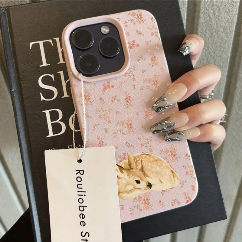 Cute Deer Full Floral Pattern  - Phone Cases Cute Iphone 14 ulasan dan harga