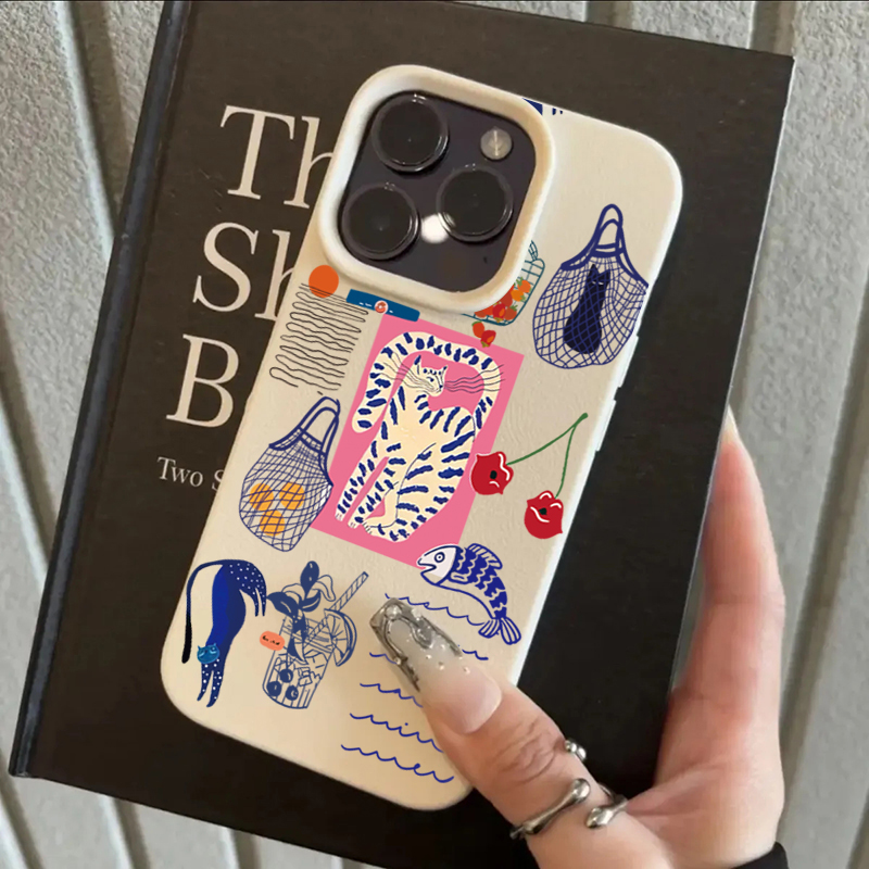 Cute Cherry Cat Print Phone Ca - Phone Cases Cute Iphone 14 ulasan dan harga