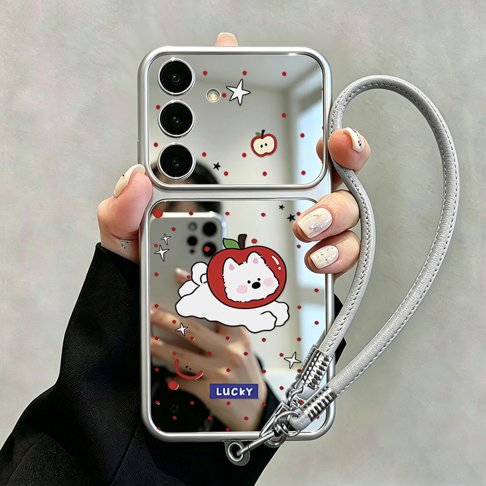 Make Up Mirror Cute Dog Phone  - Phone Cases Samsung S25 ulasan dan harga
