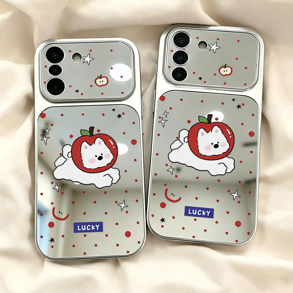 Make Up Mirror Cute Dog Phone  - Phone Cases Samsung S25 ulasan dan harga