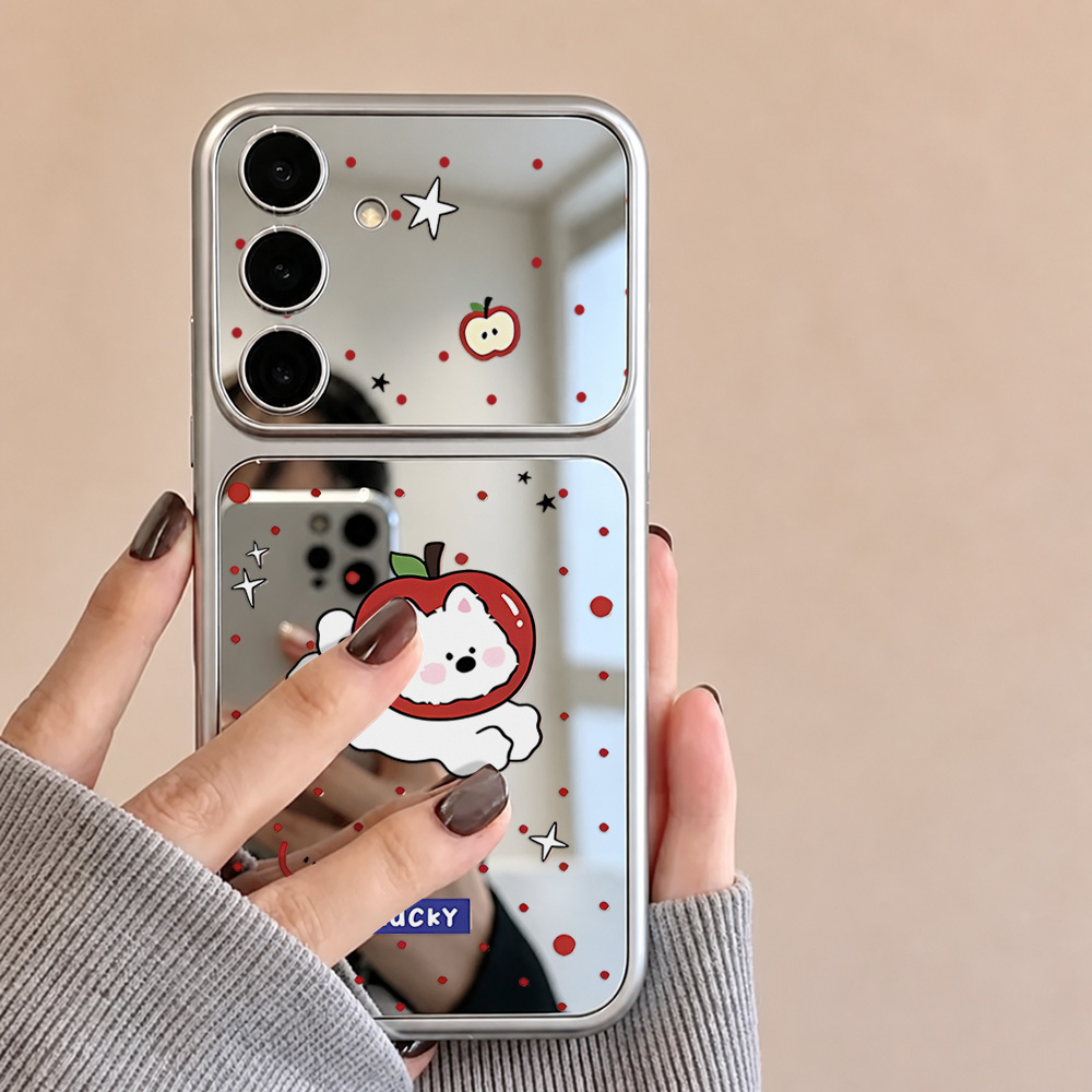 Make Up Mirror Cute Dog Phone  - Phone Cases Samsung S25 ulasan dan harga