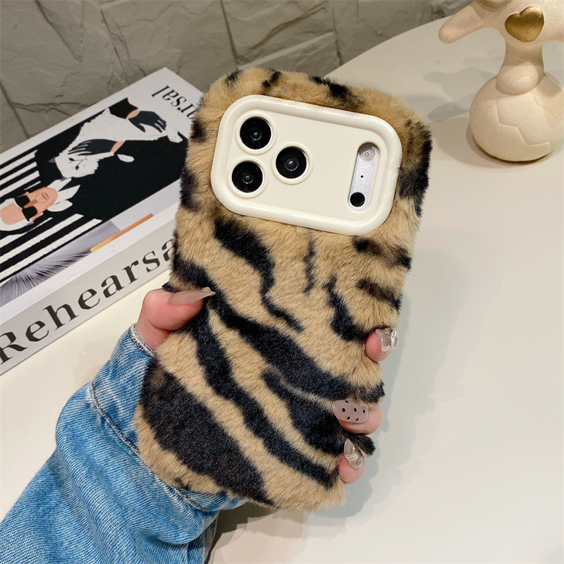 Luxury Zebra Pattern Fluffy Pl - Phone Cases For Iphone 15 ulasan dan harga