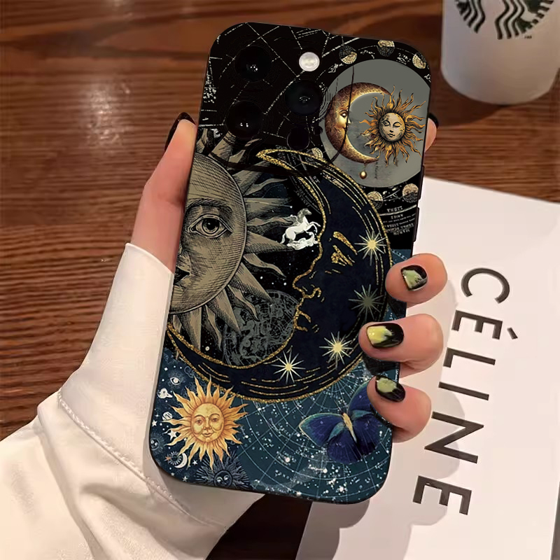 Aesthetic Sun Moon Print Phone - Phone Cases For Samsung S21 5G ulasan dan harga