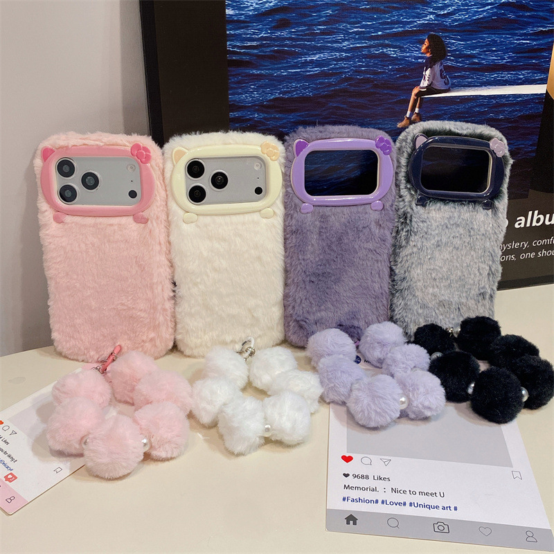 Luxury Solid Colors Furry Plus - Phone Cases For Iphone 15 ulasan dan harga