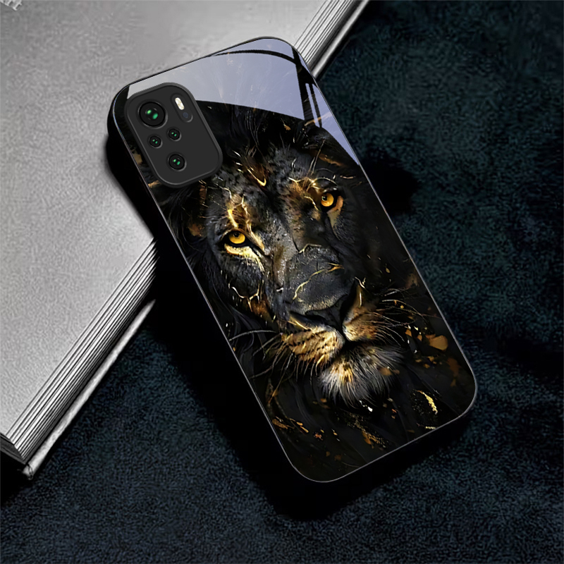 Lion With Golden Black Glass P - Xiaomi Redmi Note 13 ulasan dan harga