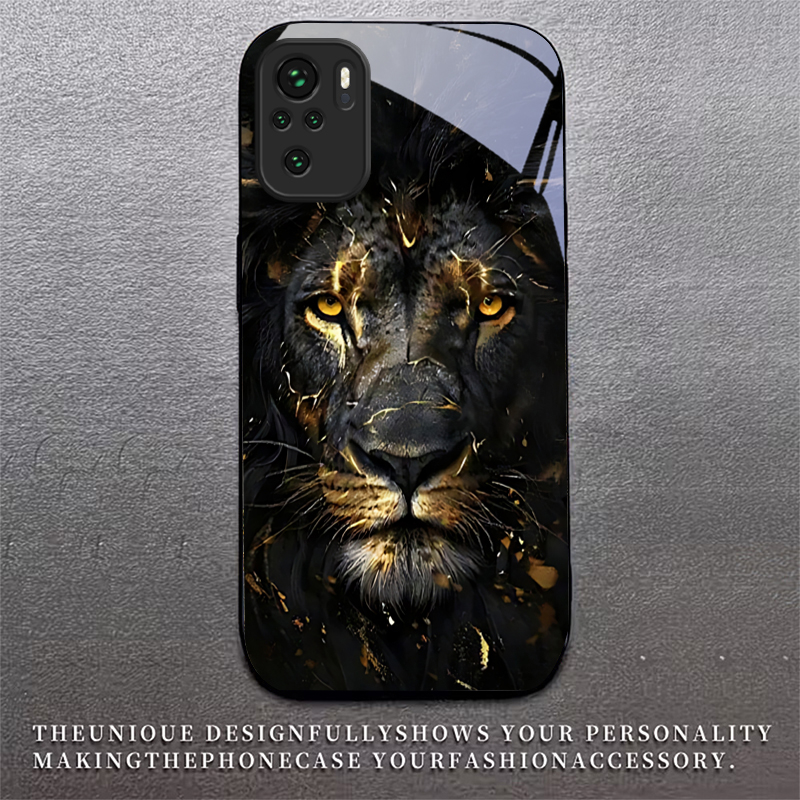 Lion With Golden Black Glass P - Xiaomi Redmi Note 13 ulasan dan harga