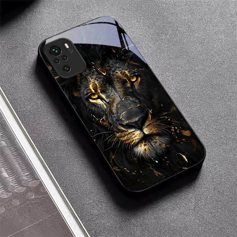 Lion With Golden Black Glass P - Xiaomi Redmi Note 13 ulasan dan harga