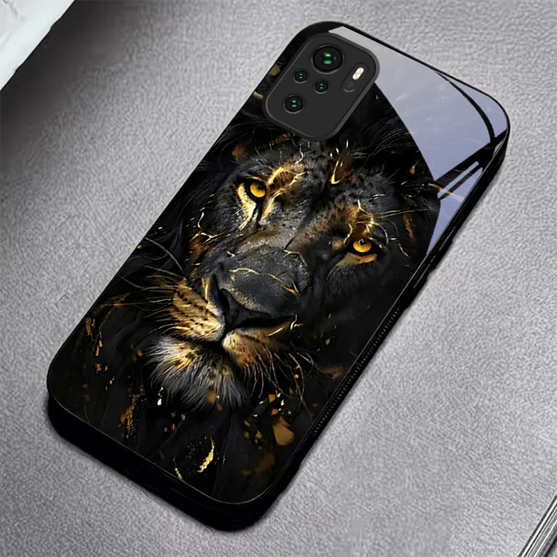 Lion With Golden Black Glass P - Xiaomi Redmi Note 13 ulasan dan harga