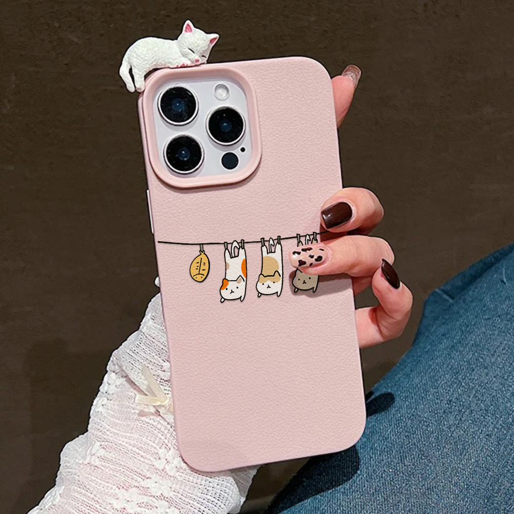 3D Cute Cartoon Cat Leather Ca - Phone Cases Leather ulasan dan harga