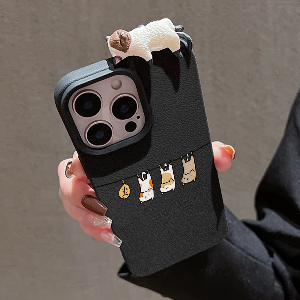 3D Cute Cartoon Cat Leather Ca - Phone Cases Leather ulasan dan harga