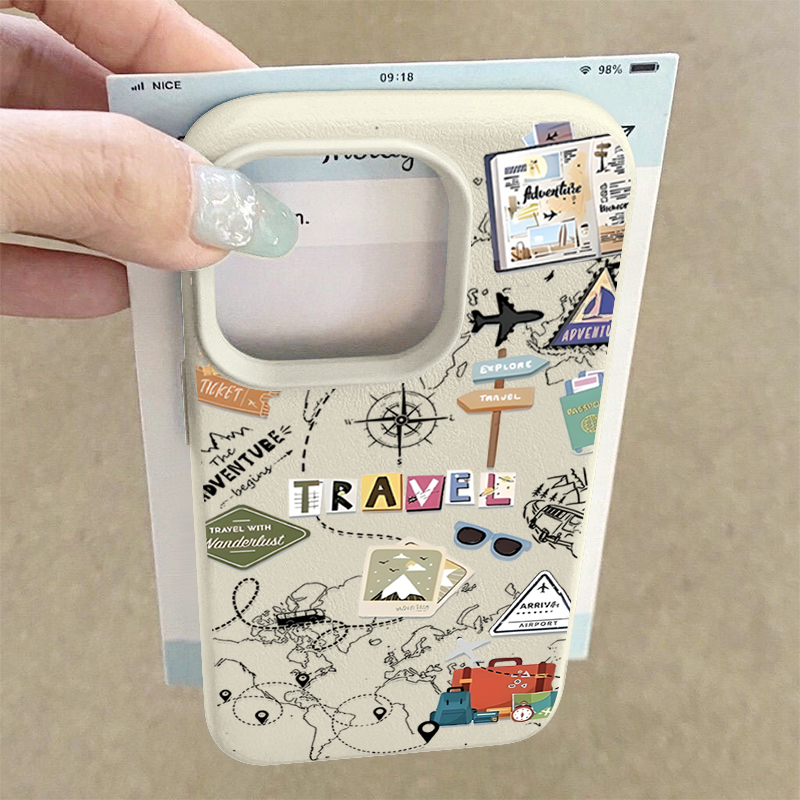 Travel Map Pattern Phone Case  - Phone Cases Leather ulasan dan harga