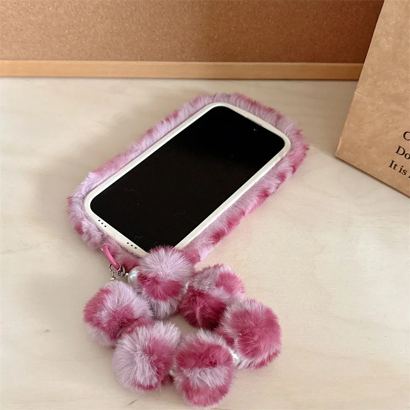 Fashion Leopard Furry Plush Le - Phone Cases Leather ulasan dan harga