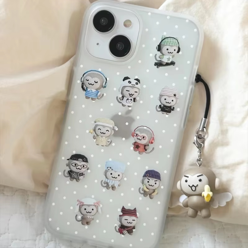 Simple Kawaii Monkey White Pol - Phone Cases Cute Iphone 14 ulasan dan harga