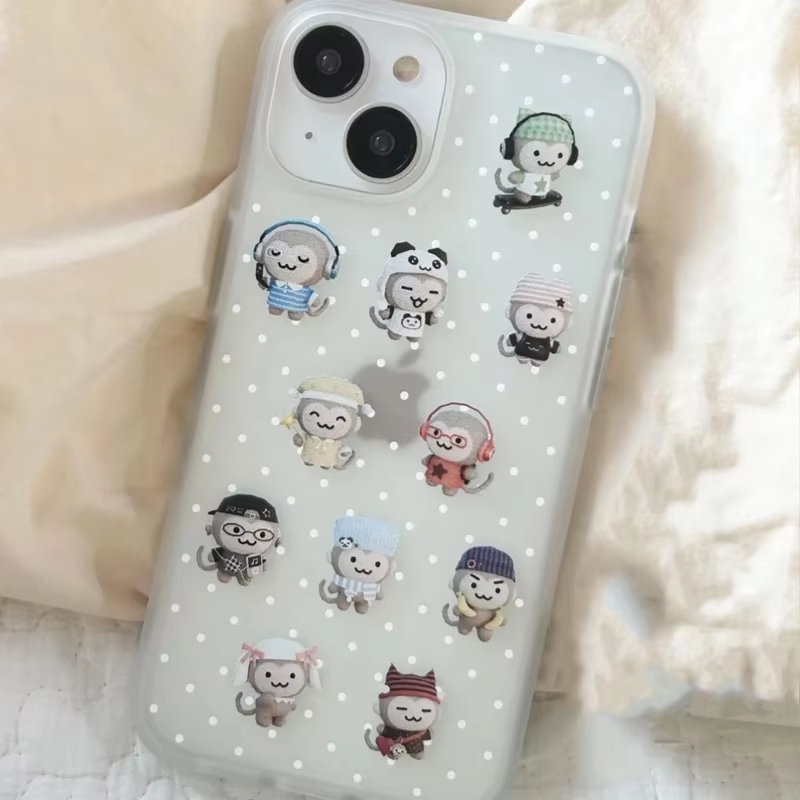Simple Kawaii Monkey White Pol - Phone Cases Cute Iphone 14 ulasan dan harga