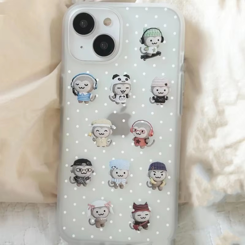 Simple Kawaii Monkey White Pol - Phone Cases Cute Iphone 14 ulasan dan harga