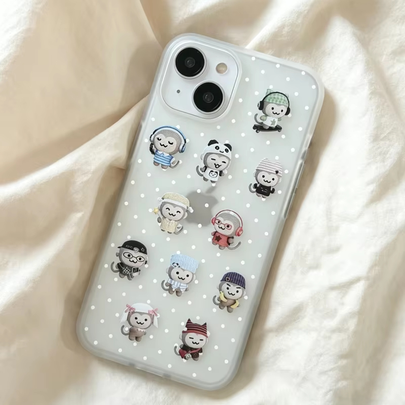 Simple Kawaii Monkey White Pol - Phone Cases Cute Iphone 14 ulasan dan harga