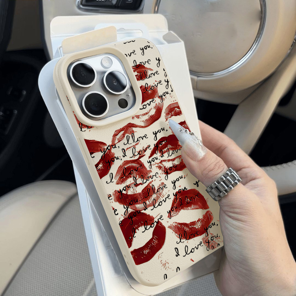Bright Red Lips Leather Phone  - Phone Cases Leather ulasan dan harga