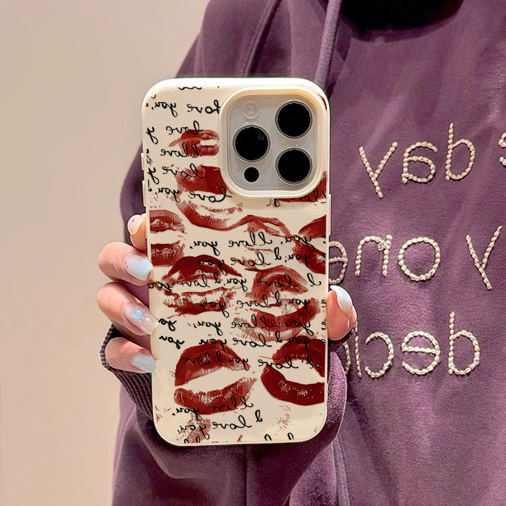 Bright Red Lips Leather Phone  - Phone Cases Leather ulasan dan harga