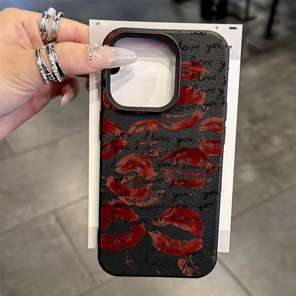 Bright Red Lips Leather Phone  - Phone Cases Leather ulasan dan harga