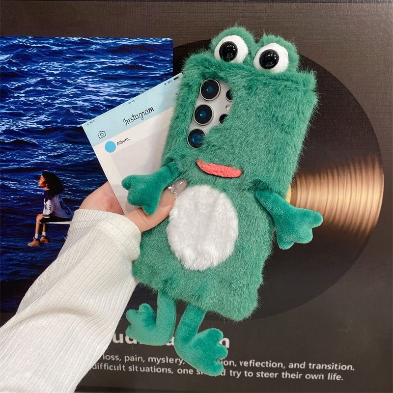 Plush Frog Phone Case, Cute Gr - Phone Cases Samsung S25 ulasan dan harga