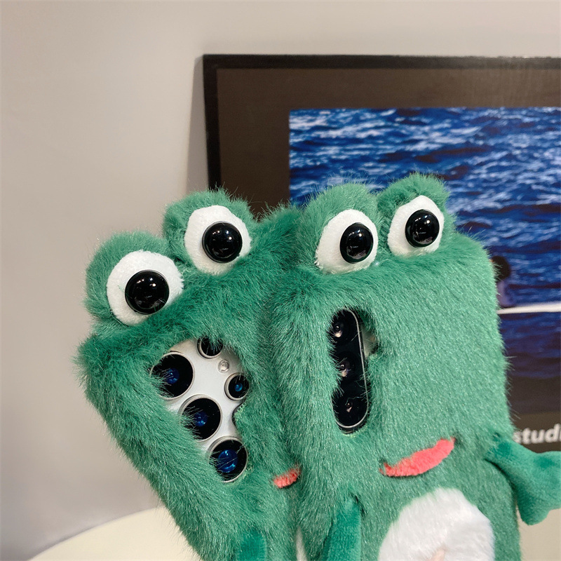 Plush Frog Phone Case, Cute Gr - Phone Cases Samsung S25 ulasan dan harga